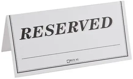 Pack of 250 Paper Table Reserved Sign