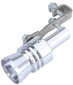 Docooler Aluminum Turbo Sound Whistle Exhaust Pipe Tailpipe BOV Blow-off Valve Simulator (XL, Silver)