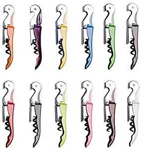 12 Packs Corkscrew Wine Opener Stainless Steel Fold Beer or Bottle Opener Serrated Foil Cutter,Perfect for Bars,Restaurants,Family,Company Party (12 Color)