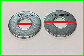 3/8" x 7/8" OD Flat Washers (110 pcs)- 18-8 (304) Stainless Steel by Dolos