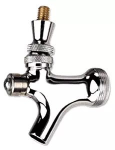 Draft Warehouse Self Closing Chrome Beer Faucet with Brass Lever