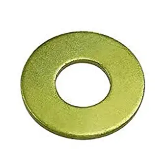 Steel Flat Washer, Zinc Yellow Chromate Plated Finish, Grade 8, ASME B18.22.1, 1/2" Screw Size, 17/32" ID, 1-1/16" OD, 0.135" Thick (Pack of 50)