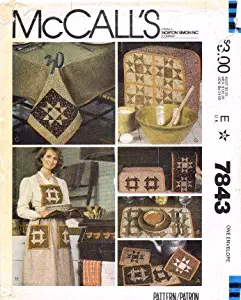 McCall's 7843 Sewing Pattern Patchwork Apron Tablecloth Potholder Appliance Covers