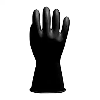 Salisbury Gloves E011B-10 Salisbury by Honeywell E011 11" Class 0 Rubber Linemen's Electrical Gloves, 7, Black, 10
