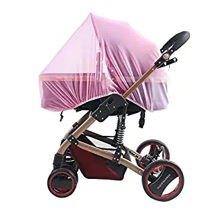 Xcivi Mosquito Net -Insect Bug Net for Baby Strollers Infant Carriers Car Seats Cradles (Pink)