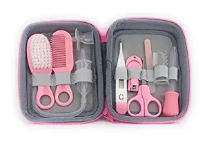 KailexBaby Baby Grooming Kit, Health, Nail Clippers, Safety, Care, Nasal Aspirator, Oral Suction, Nose Cleaner, Vacuum, Manicure, Nursery, Newborn, Infant, Baby Shower, Registry Gift (Pink)