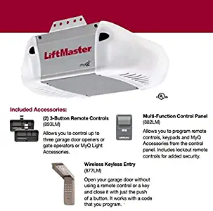 LiftMaster 8365-267 Premium Series 1/2 HP AC Chain Drive Garage Door Opener, Chain/Rails Sold Separately