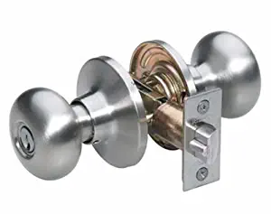 Master Lock Keyed Entry Door Lock, Biscuit Style Knob, Satin Nickel, BCO0115