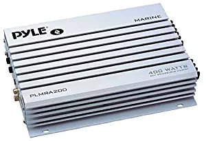 Pyle Hydra Marine Amplifier - Upgraded Elite Series 400 Watt 2 Channel Bridgeable Audio Amplifier - Waterproof,Dual MOSFET Power Supply, GAIN Level Controls, RCA Stereo Input & LED Indicator (PLMRA200)