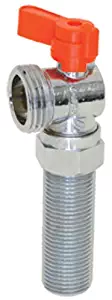 Eastman 10758 Hot Water Hose Thread Washing Machine Outlet Stop Valve, 1/4 Turn, 3/4-Inch Male Hose Thread x 1/2-Inch MIP (Male Iron Pipe) Or Sweat Inlet, Red Cold Water Handle with Chrome Finish