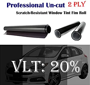 Mkbrother 2PLY 1.8mil Professional Uncut Roll Window Tint Film 20% VLT 30" in x 10' Ft Feet (30 X 120 Inch)