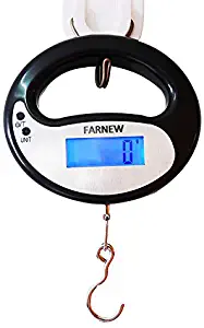 FARNEW 50kg Digital Scales Electronic Balance Hanging Luggage Scales LCD Portable Suitcase Baggage Weighting Tool