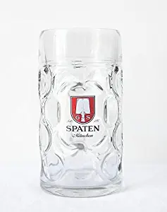 1 Liter Spaten Logo Dimpled Glass Beer Stein