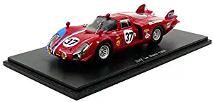 Spark – Miniature Car Alfa Romeo T33/2 S4369, Le Mans 1968 1/43 Scale Red/Blue