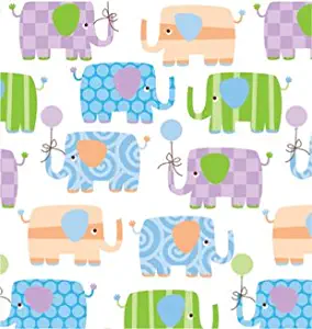 Baby Elephants Gift Wrapping Roll 24" x 15' - Baby Shower Gift Wrap Paper
