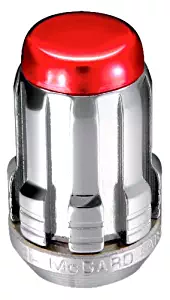 McGard 65357RC Chrome SplineDrive Lug Nuts with Red Caps (M12 x 1.5 Thread Size) - Set of 4