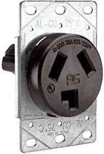 Legrand - Pass & Seymour 3860CC6 Flush Outlet 30-Amp 125-volt/250-volt Three Pole Three Wire,Black