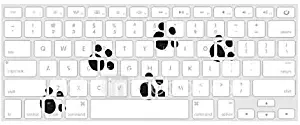 HRH Silicone Keyboard Cover Skin for MacBook Air 13,MacBook Pro 13/15/17 (with or w/Out Retina Display, 2015 or Older Version)&Older iMac USA Layout,Dog Footprint Walking Paw Black