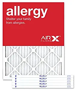 AIRx ALLERGY 20x25x1 MERV 11 Pleated Air Filter - Made in the USA - Box of 6