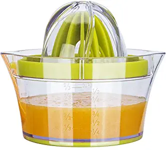 Citrus Lemon Orange Juicer, Manual Hand Squeezer, 4 in 1 Multi-function Manual Juicer with Multi-size Reamers, Egg Yolk Separator, Ginger Garlic Grater, Large Capacity Measuring up 12OZ