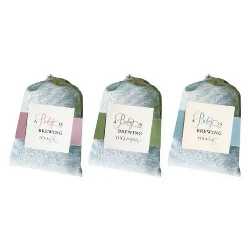A Baby is Brewing Shower Tea Bag Favors - sets of 9 for Baby Boy, Girl or Gender Reveal Party