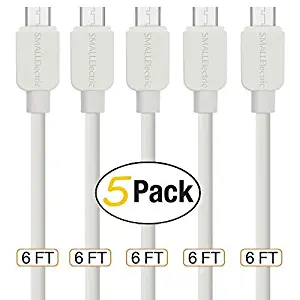 Micro USB Cable Android, SMALLElectric (5-Pack, 6 FT) Long Charger USB to Micro USB Cables High Speed USB2.0 Sync and Charging Cord for Samsung, HTC, Xbox, PS4, Kindle, Nexus, MP3, Tablet and More