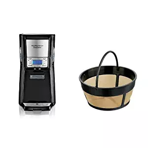 Hamilton Beach 12-Cup Coffee Maker, Programmable Brewstation Summit Dispensing Coffee Machine (48464) and Hamilton Beach 80675 Permanent Gold Tone Filter, 8 to 12-Cups Bundle