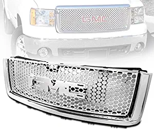 ZMAUTOPARTS For GMC Sierra Denali Round Mesh ABS Front Upper Hood Grille Grill Chrome