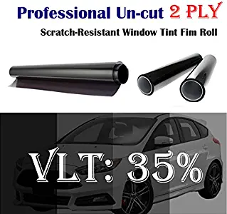 Mkbrother 2PLY 1.5mil Professional Uncut Roll Window Tint Film 35% VLT 24" in x 10' Ft Feet (24 X 120 Inch)