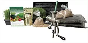 Organic Wheatgrass Growing Kit w/ Hurricane Stainless Steel Wheat Grass Juicer- Everything to Grow & Juice Wheatgrass