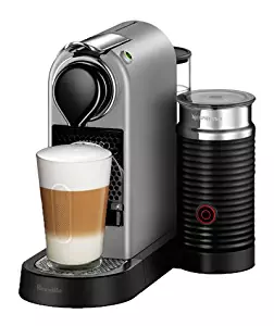 Nespresso CitiZ Espresso Machine Bundle with Aeroccino Milk Frother by Breville, Silver