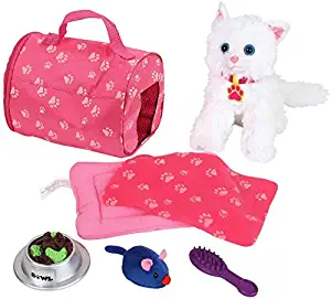 Click N' Play 8 Piece Doll Kitten Set and Accessories. Perfect for 18 inch American Girl Dolls