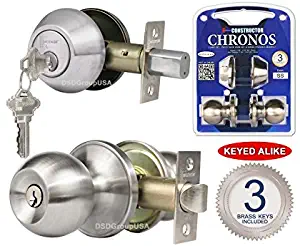 Constructor COMSS CON-CHR-SS-COM Door Handle with Deadbolt, Stainless Steel