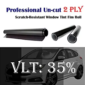 Mkbrother 2PLY 1.5mil Professional Uncut Roll Window Tint Film 35% VLT 24" in x 25' Ft Feet (24 X 300 Inch)