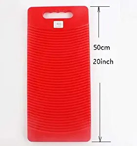 MZD Plastic Rectangle Washboard Washing Clothes Board 50cm Long (red)