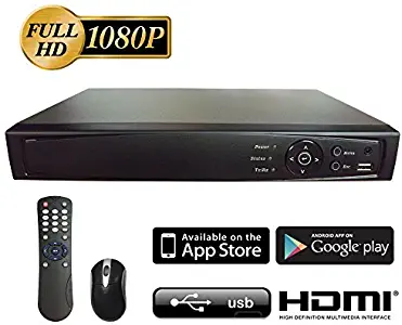 Surveillance Digital Video Recorder 8CH HD-TVI/CVI/AHD H264 Full-HD DVR 2TB HDD HDMI/VGA/BNC Video Output Cell Phone APPs for Home & Office Work @1080P/720P TVI&CVI, 1080P AHD, Standard Analog& IP Cam