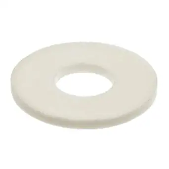 Nylon 6/6 Flat Washer, Plain Finish, Off-White, 3/4" Hole Size, 0.81" ID, 2" OD, 0.1" Nominal Thickness (Pack of 5)