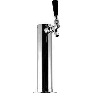 Single Tap Chrome Draft Beer Kegerator Tower - 2 1/2" Diameter