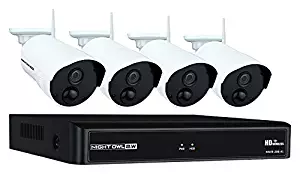 Night Owl Camera System 4 Channel 1080p Wireless Smart Security Hub, White (WNVR201-44P-B)