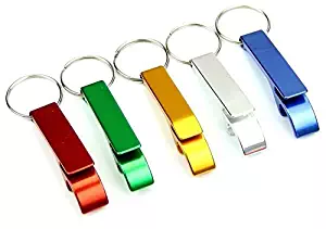 AIRSUNNY 5pcs Keychain Bottle Opener - bartender bottle opener - Best Aluminum Bottle/Can Opener - Compact, Versatile & Durable - Vibrant Colors - Pocket Small Bar Claw Beverage Keychain Ring
