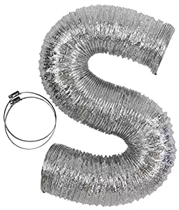 Flexible Clothes Dryer Duct - 10 Foot by 4 Inch | Includes 2 Premium Screw Clamps