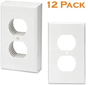 Bates- White Outlet Covers, Wall Plates, Pack of 12, Electrical Outlet Cover Plates, Wall Plates for Outlets, Electric Outlet Covers, Wall Plate Cover, Outlet Plate, Plug Cover, Outlet Covers, Power