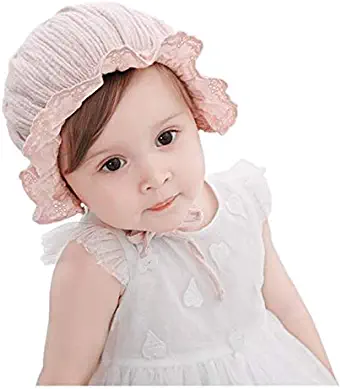 Baby Girl Toddlers Breathable Lacy Bonnet Eyelet Cotton Adjustable Sun Protection Hat
