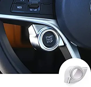 YIWANG 3 Colors ABS Chrome Car Interior Start Engine Stop Cover Trim For Alfa Romeo Giulia Stelvio 2016-2019 Auto Accessories (Silver)