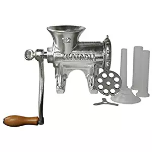 Victoria Manual Meat Grinder and Sausage Stuffer, Number 12, Cast Iron, Tabletop Meat Mincer and Sausage Maker