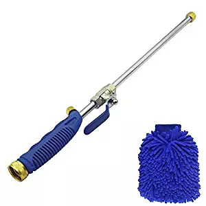 Buyplus Magic High Pressure Wand - Improved Power Washer Water Hose Nozzle, Hydro Water Jet, Glass Cleaner, Cleaning Gloves, Garden Hose Sprayer for Car Wash and Window Washing, 2 Tips Accessories
