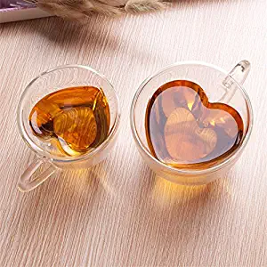 Heart Love Shaped Double Wall Glass Mug Resistant Kungfu Tea Mug Milk Lemon Juice Cup Drinkware Lover Coffee Cups Mug Gift mug coffee mug glass