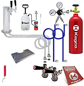 Kegco KC EBUTCK2-5T Ultimate Tower 2 Kegerator Conversion Kit with 5 lb Tank, Stainless Steel