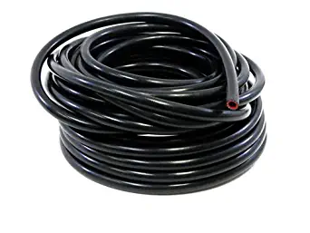 HPS 3/8" ID Black high Temp Reinforced Silicone Heater Hose 10 feet roll, Max Working Pressure 80 psi, Max Temperature Rating: 350F, Bend Radius: 1-1/2"