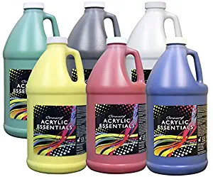 Chroma Acrylic Essential Set, 1/2 Gallon Jugs, Assorted Primary Colors, Set of 6 - 59001